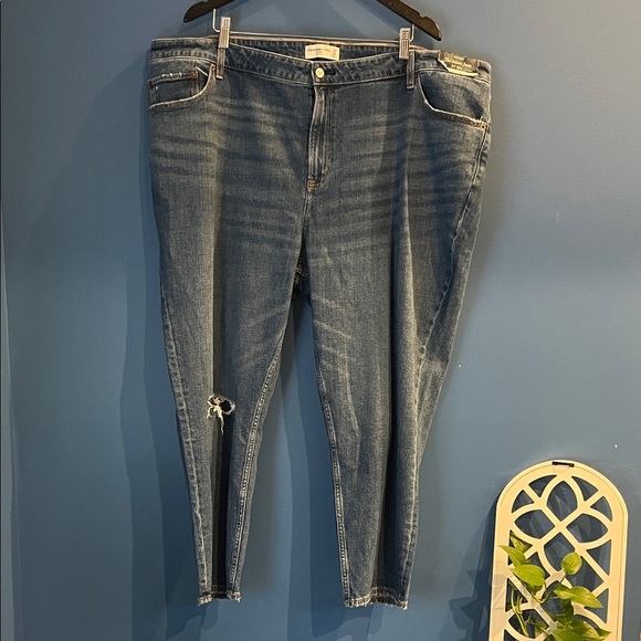 Abercrombie & Fitch The Mom Jean High Rise Blue Denim Jeans 37 24s Curve Love - Picture 4 of 14